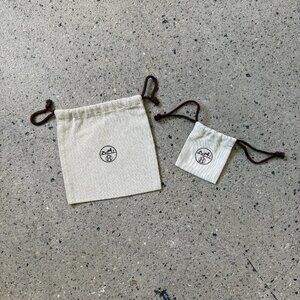 Hermès Beige Canvas Dust Bags – Set of 2 Authentic Mini Luxury Storage Bags